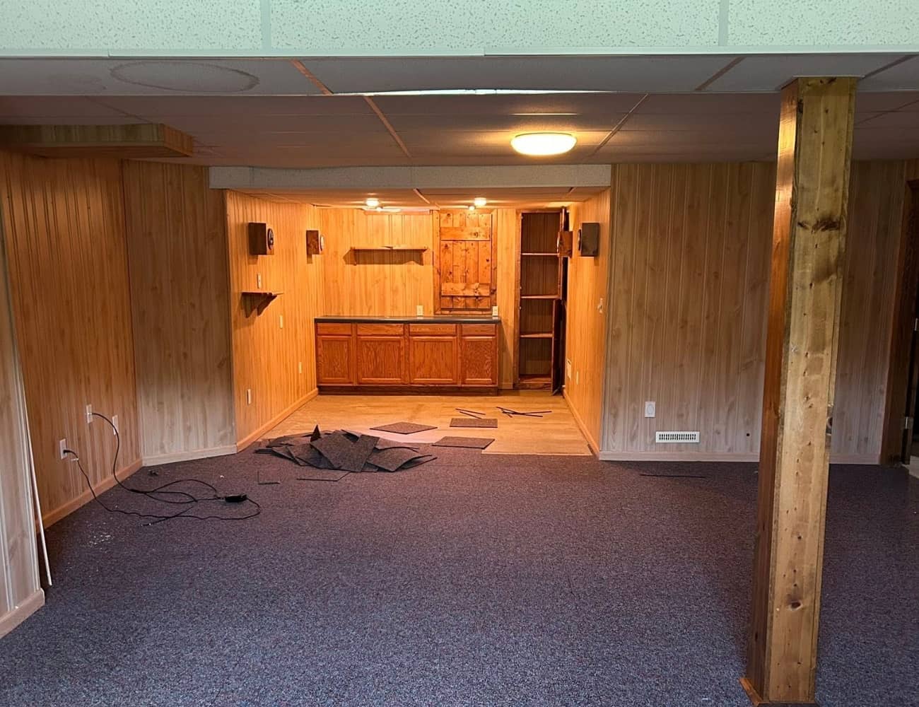 before basement renovation
