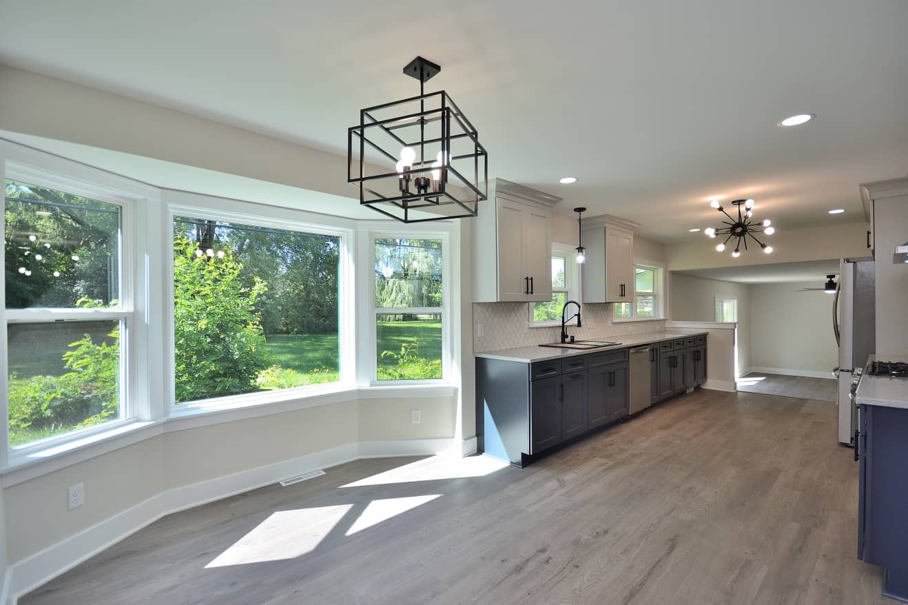kitchen remodel with open windows